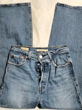 Levi's Premium Ribcage Straight Ankle Jeans Women's 25 (25x26) Button Fly